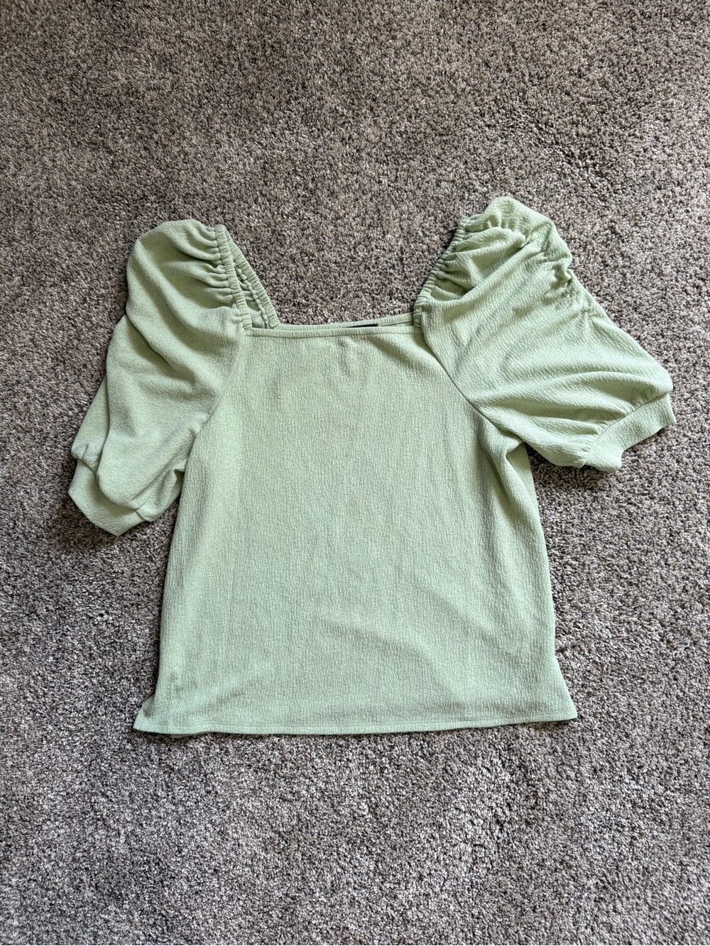 Vince Camuto Light Sage Puff Sleeve Square Neck Top